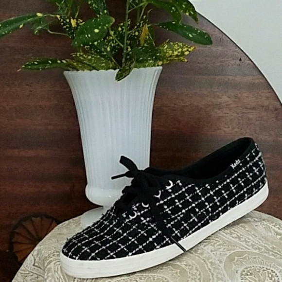 Keds Shoes - KED Sneakers Metallic Knit black white silver NWT